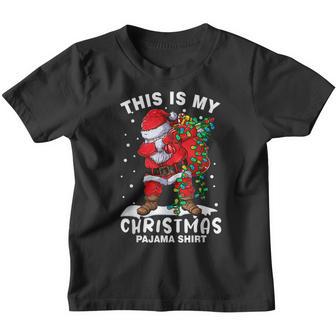This Is My Christmas Pajama Dabbing Santa Boys Girls Youth T-shirt - Thegiftio UK