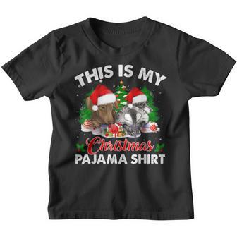 This Is My Christmas Pajama Dachshund Dog Mom Dad Youth T-shirt - Thegiftio UK