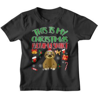 This Is My Christmas Pajama Funny Sloth For Boys Girls Youth T-shirt - Thegiftio UK