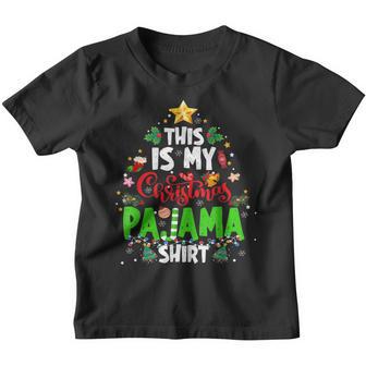 This Is My Christmas Pajama Funny Tree Lights Xmas Youth T-shirt - Thegiftio UK