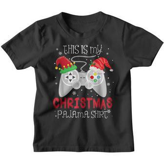 This Is My Christmas Pajama Gamer Video Game Lover Santa Hat Youth T-shirt - Thegiftio UK