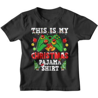 This Is My Christmas Pajama Lights Gamer Video Game Boy Men Youth T-shirt - Thegiftio UK