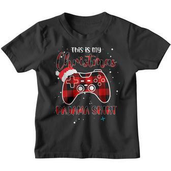This Is My Christmas Pajama Red Plaid Buffalo Video Game Youth T-shirt - Thegiftio UK
