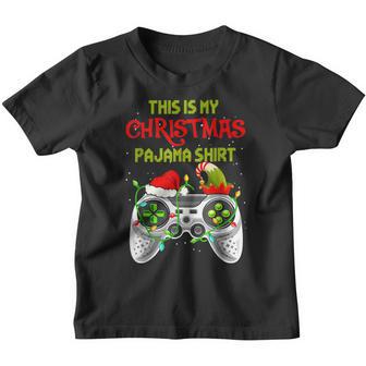 This Is My Christmas Pajama Santa Elf Video Game Controllers Youth T-shirt - Thegiftio UK