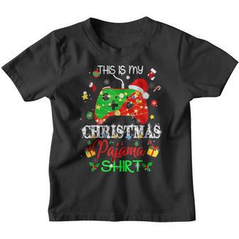 This Is My Christmas Pajama Santa Hat Gamer Video Game Games Youth T-shirt - Thegiftio UK