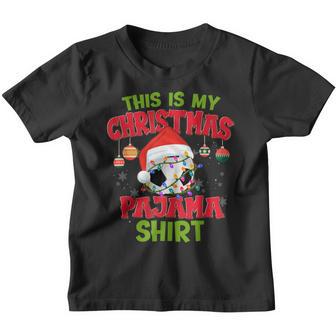 This Is My Christmas Pajama Soccer Santa Xmas Lights Youth T-shirt - Thegiftio UK