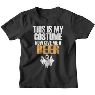 This Is My Costume Now Give Me A Beer Halloween Cute Ghost Youth T-shirt - Thegiftio UK