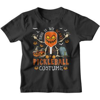 This Is My Scary Pickleball Costume Halloween Skeleton Lover Youth T-shirt - Thegiftio UK