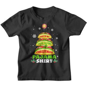 This Is My Taco Eating Christmas Pajama Funny Taco Xmas Tree Youth T-shirt - Thegiftio UK
