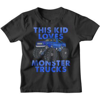 This Kid Loves Monster Trucks Funny Boys Youth T-shirt - Thegiftio UK