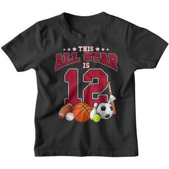 This Star Is 12 Years Old For Boy Kids Birthday Sport Party Youth T-shirt - Thegiftio UK