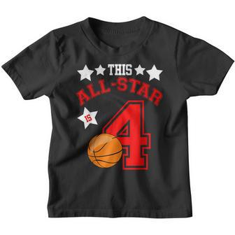 This Star Is 4 Yrs Old Basketball Player 4Th Birthday Boy Youth T-shirt - Thegiftio UK