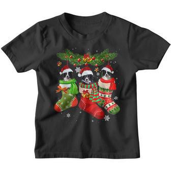 Three Border Collie In Sock Christmas Santa X-Mas Dog Youth T-shirt - Thegiftio UK