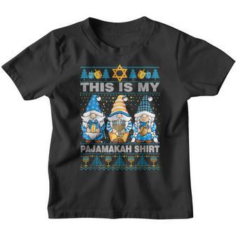 Three Gnome Hanukkah This Is My Pajamakah Boys Girls Youth T-shirt - Thegiftio UK