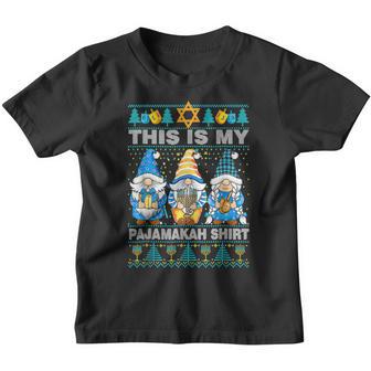 Three Gnome Hanukkah This Is My Pajamakah Boys Girls1 Youth T-shirt - Thegiftio UK