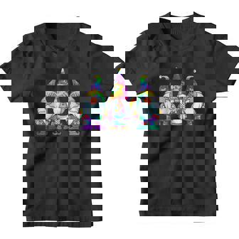 Three Hippie Gnomes Tie Dye Retro Vintage Hat Peace Gnome Raglan Baseball Tee Youth T-shirt - Thegiftio