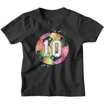 Tie Dye 10 Years Old Soccer Player 10Th Birthday Boy Son Youth T-shirt - Thegiftio UK