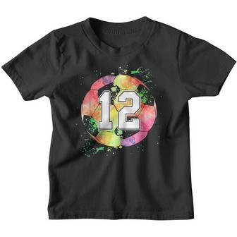 Tie Dye 12 Years Old Soccer Player 12Th Birthday Boy Son Youth T-shirt - Thegiftio UK