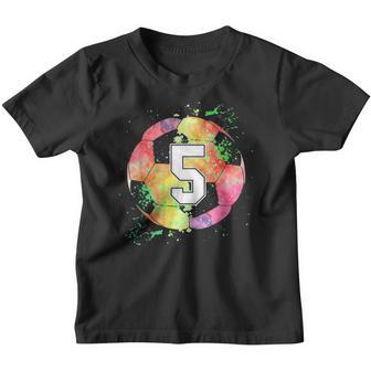 Tie Dye 5 Years Old Soccer Player 5Th Birthday Boy Son Youth T-shirt - Thegiftio UK
