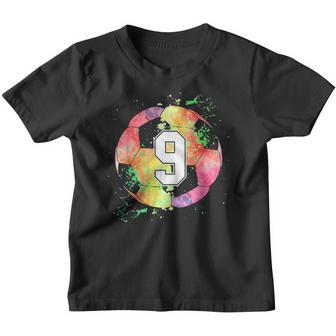 Tie Dye 9 Years Old Soccer Player 9Th Birthday Boy Son Youth T-shirt - Thegiftio UK