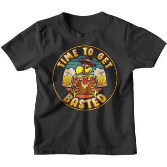 Time To Get Basted Funny Beer Thanksgiving Turkey Gift Youth T-shirt - Thegiftio UK
