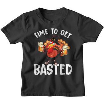 Time To Get Basted Funny Beer Thanksgiving Turkey Youth T-shirt - Thegiftio UK