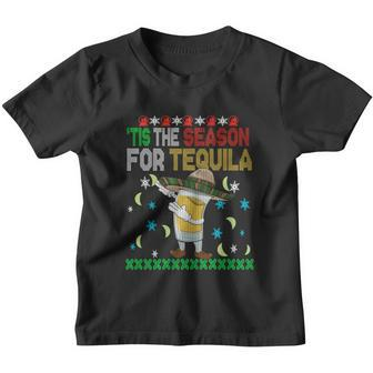 Tis The Season For Tequila Dabbing Ugly Christmas Alcohol Gift Youth T-shirt - Monsterry AU