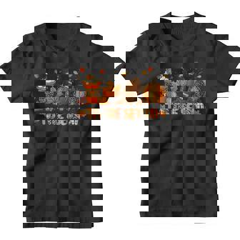 Tis The Season Leopard Pumpkin Football Halloween Fall Youth T-shirt - Thegiftio