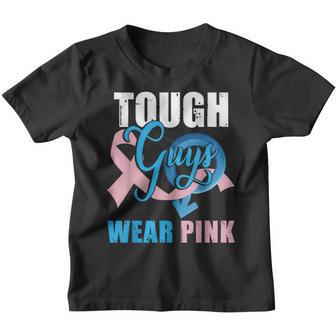 Tough Guys Wear Pink | Pink Ribbon Breast Cancer Youth T-shirt - Thegiftio UK
