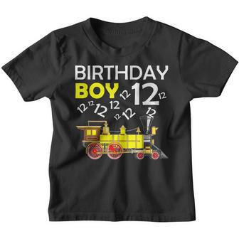 Train 12Th Birthday Boy Train 12 Year Old For Kids Toddler Youth T-shirt - Thegiftio UK