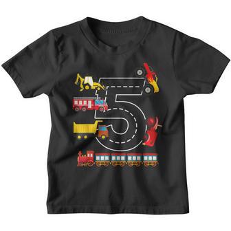 Train 5Th Birthday Boy Train 5 Year Old For Kids Toddler Youth T-shirt - Thegiftio UK