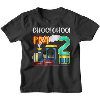 Train Choo Choo Im Two 2 Years Old Boy Kids 2Nd Birthday Youth T-shirt - Thegiftio UK