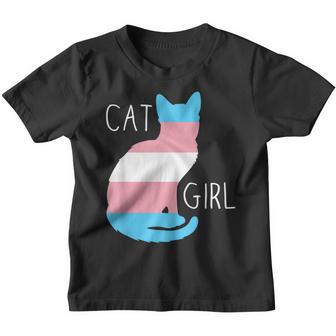 Trans Cat Girl Pride Cat Trans Flag Lgbt Pride Anime Youth T-shirt - Thegiftio UK