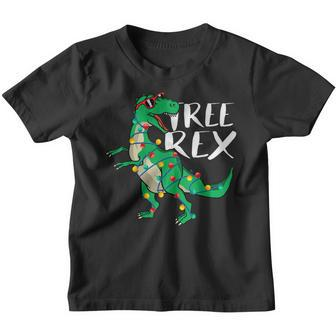 Tree Rex Christmas Gifts For Boys Kids Dinosaur Lights Xmas Youth T-shirt - Seseable