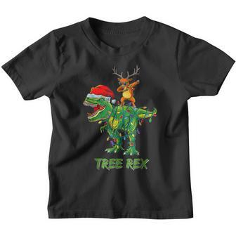Tree Rex Dinosaur Christmas Costume Xmas Tree Lights Boys V2 Youth T-shirt - Thegiftio UK