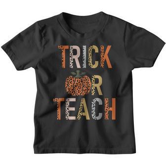Trick Or Teach Cute Halloween Leopard Teacher Life Costume Youth T-shirt - Thegiftio UK
