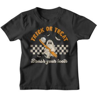 Trick Or Treat Brush Your Th Dentist Halloween Costume Youth T-shirt - Thegiftio UK