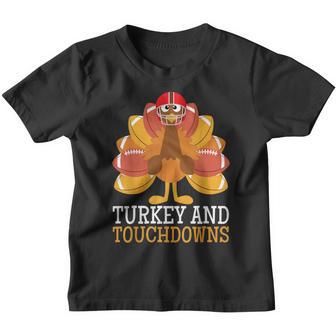 Turkey And Touchdowns Football Thanksgiving Men Women Kids Youth T-shirt - Thegiftio UK