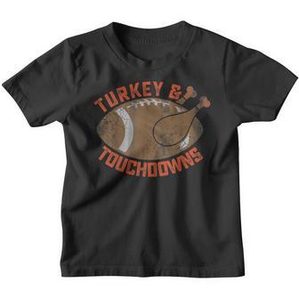 Turkey And Touchdowns Funny Thanksgiving Football Men Boys Youth T-shirt - Thegiftio UK