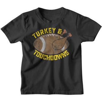 Turkey And Touchdowns Funny Thanksgiving Football Men Boys Youth T-shirt - Thegiftio UK