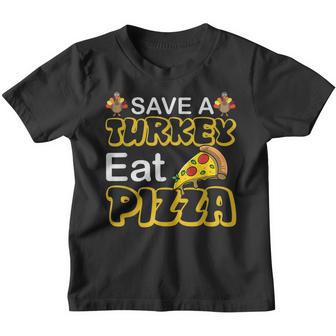 Turkey Eat Pizza Adult Vegan Kids Funny Thanksgiving Gifts V43 Youth T-shirt - Thegiftio UK