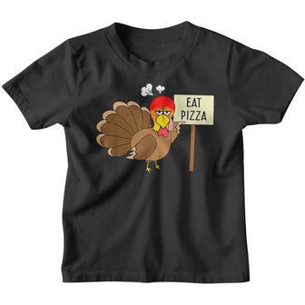 Turkey Eat Pizza Adult Vegan Kids Funny Thanksgiving Gifts V5 Youth T-shirt - Thegiftio UK