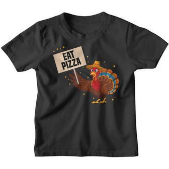 Turkey Eat Pizza Adult Vegan Kids Funny Thanksgiving V9 Youth T-shirt - Thegiftio UK