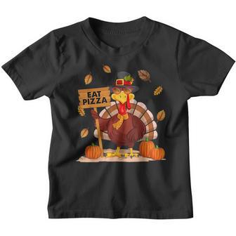 Turkey Eat Pizza Vegan Kids Funny Thanksgiving Day Women Men V3 Youth T-shirt - Thegiftio UK