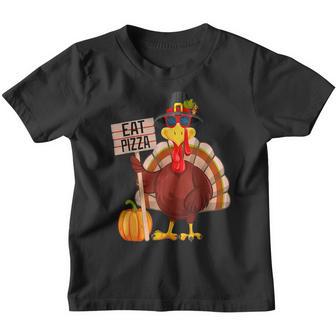 Turkey Eat Pizza Vegan Kids Funny Thanksgiving Women Men V3 Youth T-shirt - Thegiftio UK