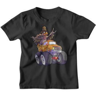 Turkey Monster Truck Thanksgiving Kids Boys Turkey Day Youth T-shirt - Thegiftio UK