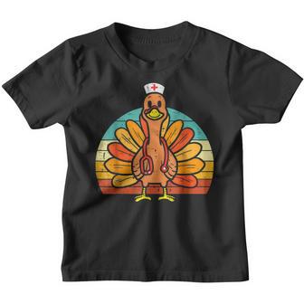 Turkey Nurse Stethoscope Funny Thanksgiving Nurses Rn Icu Er Youth T-shirt - Thegiftio UK