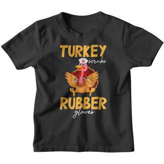 Turkey Scrubs Rubber Gloves Thanksgiving Scrub Tops Women V2 Youth T-shirt - Thegiftio UK