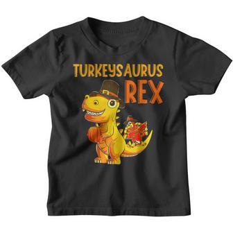 Turkeysaurus Rex Dab Turkey Dino Toddler Boys Thanksgiving V12 Youth T-shirt - Thegiftio UK
