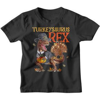 Turkeysaurus Rex Dab Turkey Dino Toddler Boys Thanksgiving V7 Youth T-shirt - Thegiftio UK
